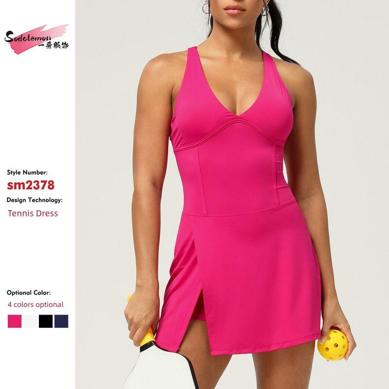 Export Quick-Drying Sexy Slit Sports Dress Fake Two-Piece Yoga Tennis Skirt Outdoor Running Fitness Tennis Skirt