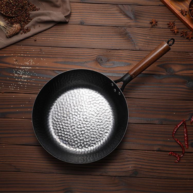 

28 см чугунная сковорода Wok без покрытия, антипригарная сковорода, бездымная сковорода, кастрюли для готовки, кухонная утварь, сковорода для шеф-повара, инструменты для готовки 28 cm чёрный