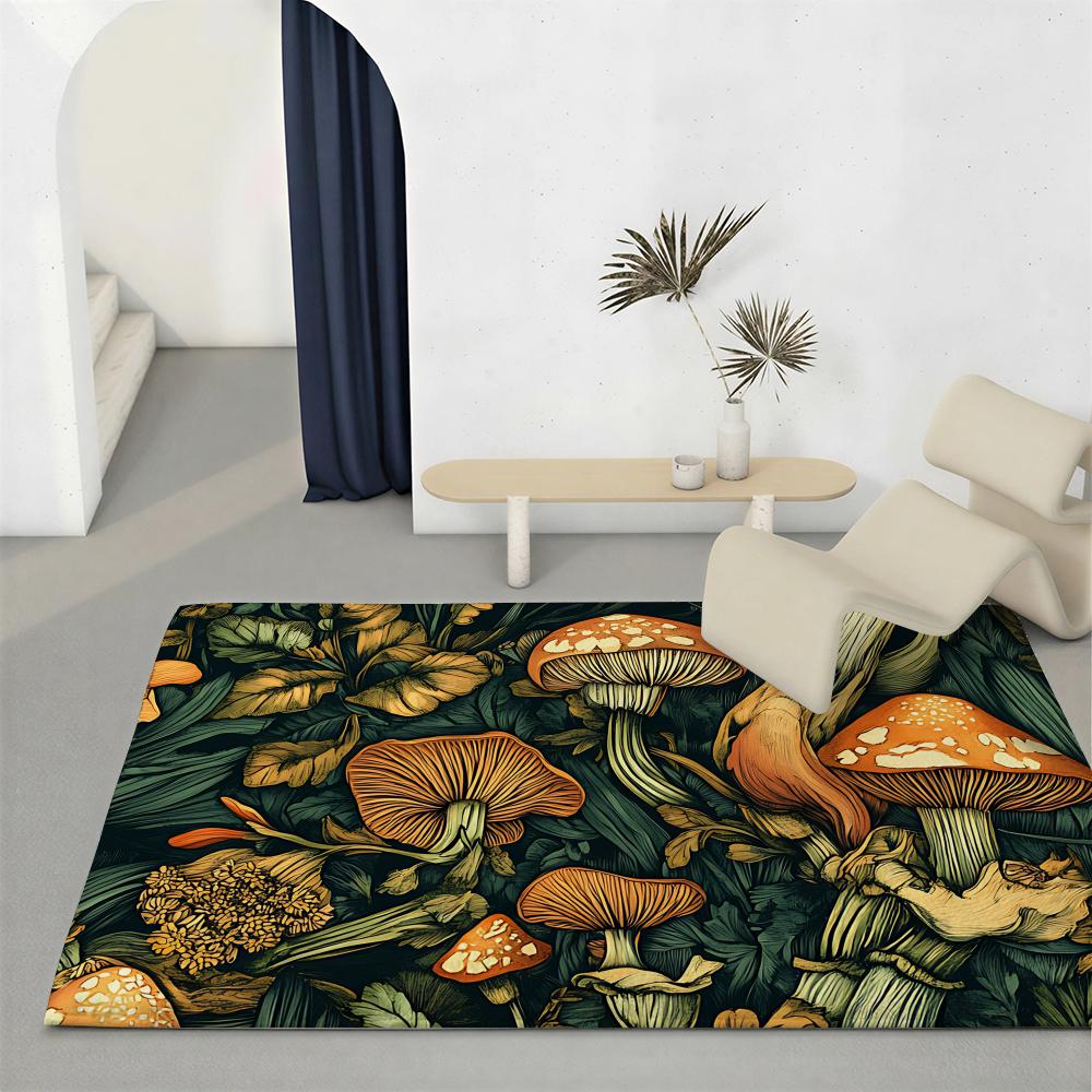 

Plant M Mushroom Floor Mat Eco Friendly Flannel Doormat Non Slip Odorless Soft Short Plush Indoor Floor Rug 50x80cm