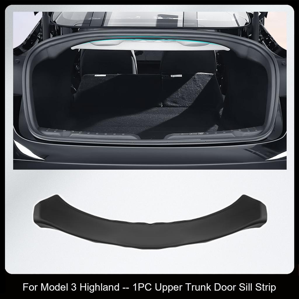 For Tesla Model 3 Highland 2024 Door Sill Strip Guard Mat Trunk Threshold Protector Side Anti-kick Pad Magic Hook Installation