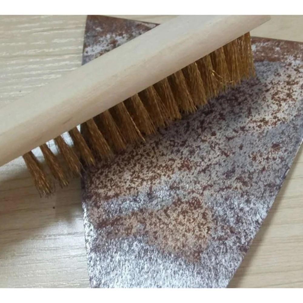 12pcs Ergonomic Design Wire Copper Brush Wood Handle Heavy-Duty Brush Set  Industrial Use