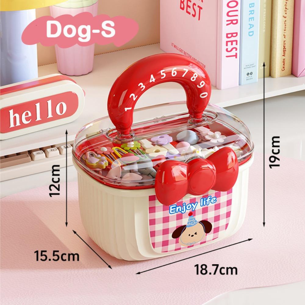 

Bowknot Hairpin Storage Box Multi-layer Toy Organizer Box Cute Jewellery Box Girl Hair Accessories Dog-S
