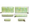 ANNA SUI Women's Long Wallet with Butterfly Design, Round Zipper, Antique Enamel Leather, Papillon Leather, Light Blue, 316891