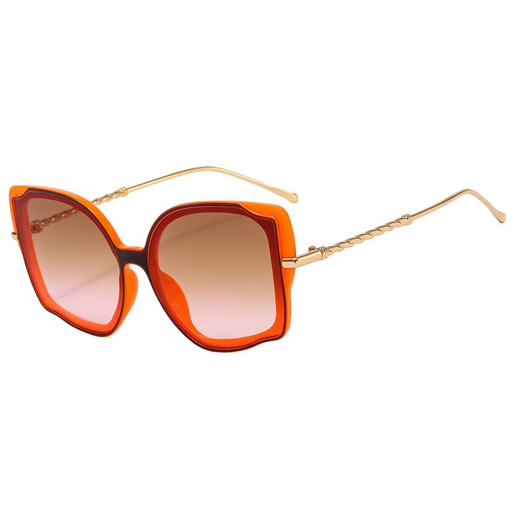 

Fashion Cat Eye Sunglass Women Trendy Eyewear High Quality Luxury Brand Designer Sun Shades for Ladies UV400 as picture оранжевый