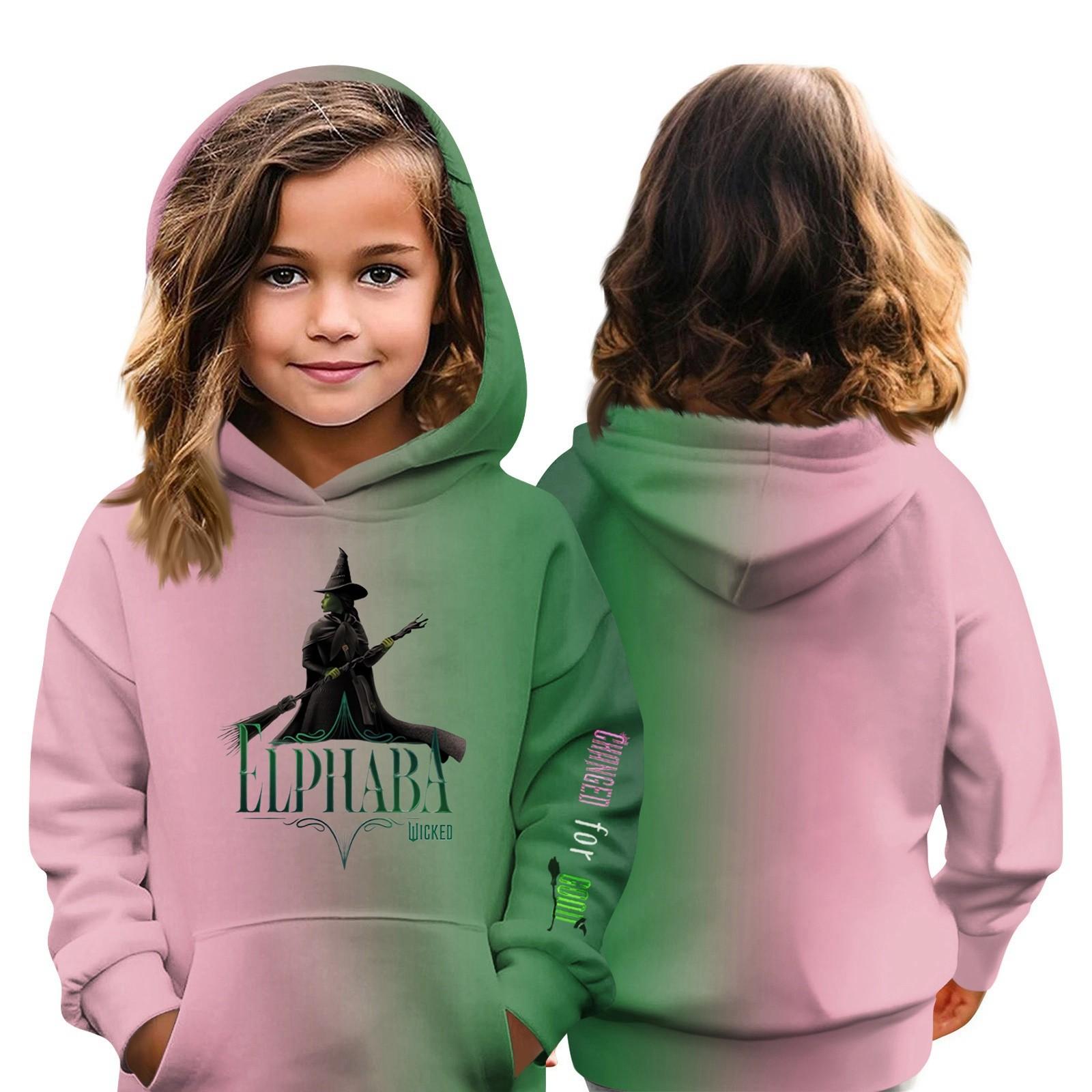 

Детская толстовка с капюшоном для мальчиков и девочек, модная принтованная толстовка с длинными рукавами и карманом 100 армия зеленый