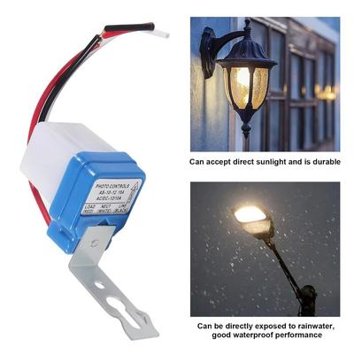 Automatic Auto On Off Photocell Street Light Switch Adjustable 50-60Hz Photoelectric Sensor Control 10A AC 220V