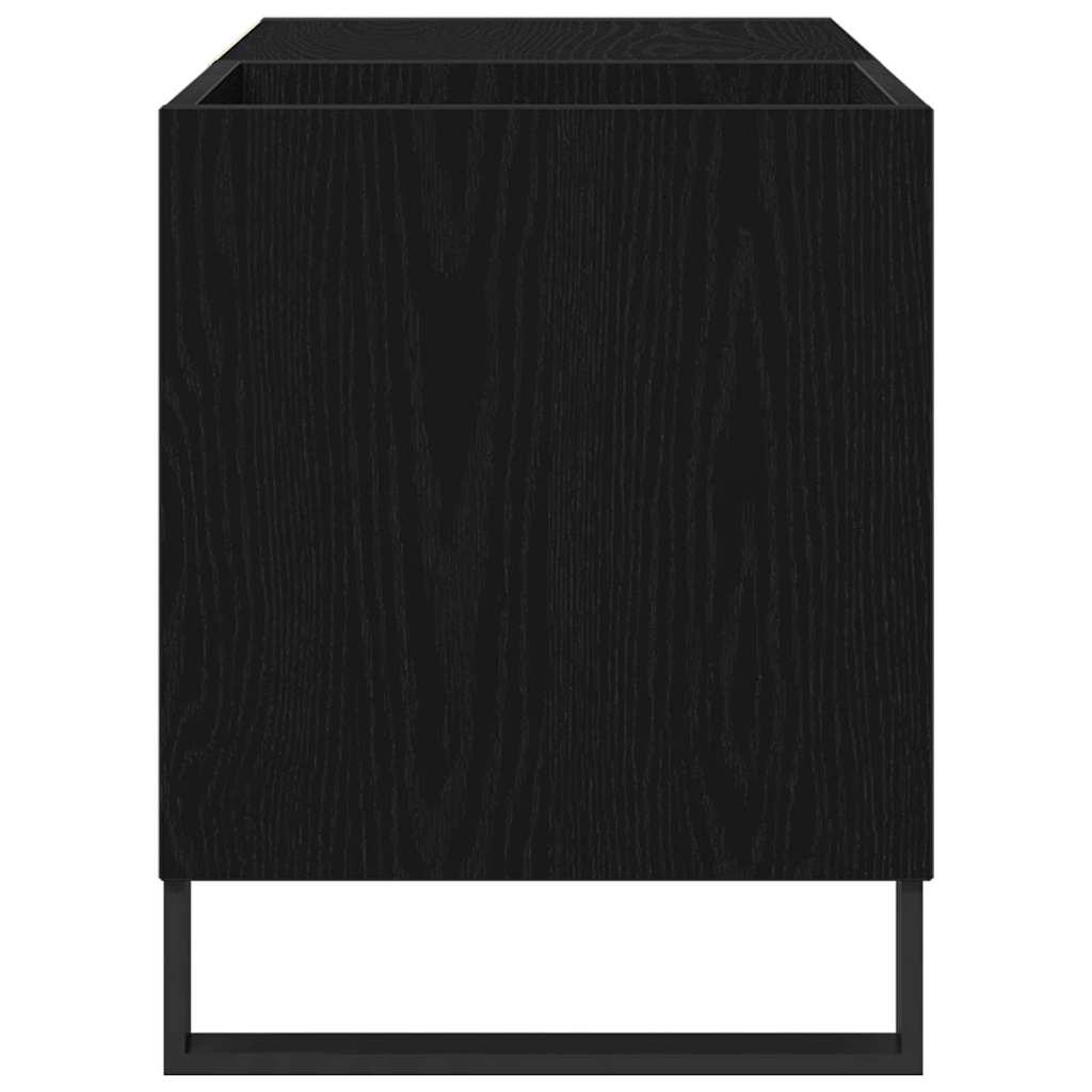 Vinyl Record Cabinet Black Oak Effect 85 x 38 x 48 cm