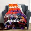 Motorcycle Rider Helmet Race Track Print Blanket Personalized Name Soft Lightweight Versatile Suitable For Sofa Bed Picnic Office Car Travel Machine