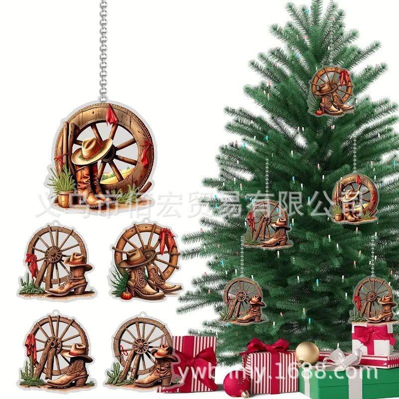 Customizable Cartoon Style Acrylic Boot And Hat Car Interior Mirror Decoration