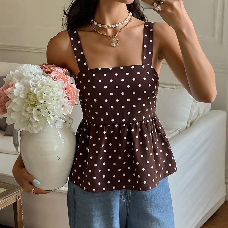 Summer Dotted Blazer Dress - Classic Vintage Style Blazer with Dotted Straps for Women