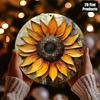 Vintage Round 8 Inch Sunflower Tin Sign Retro Metal Wall Art Home Decor Kitchen Plaque