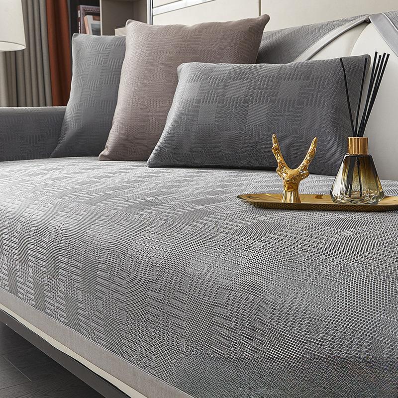 Summer Ice Silk Cool Sofa Cushion Non-Slip Sofa Cushion Summer Leather Cushion Light Luxury Sofa Cover Cloth Cover Cover