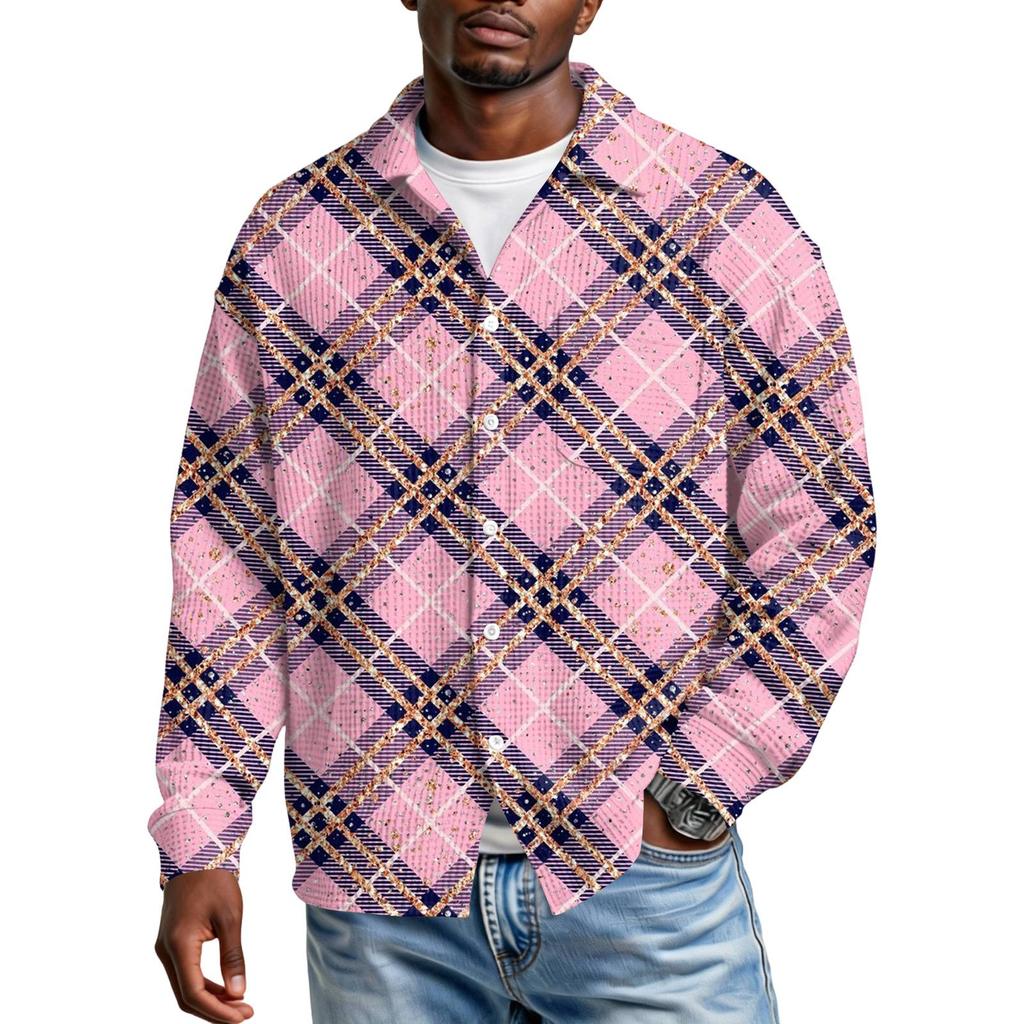 Chemise Décontractée à Boutons et Manches Longues pour Homme avec Poche