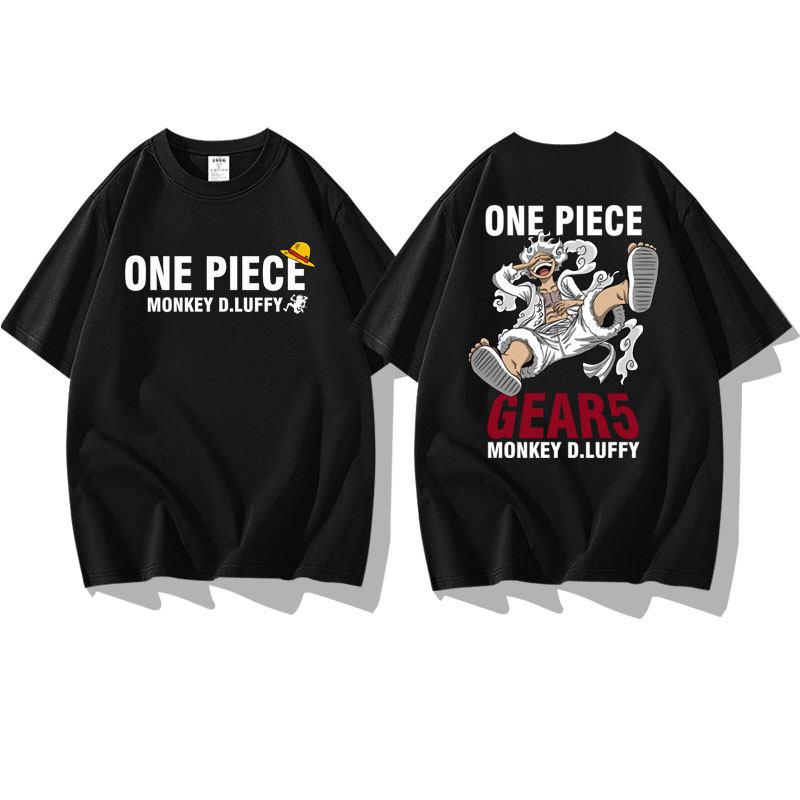 One Piece Anime Print Peripheral Sun God Nika 5th Gear Luffy Mens and Womens Shortsleeved Tshirts Halfsleeved Tshirts