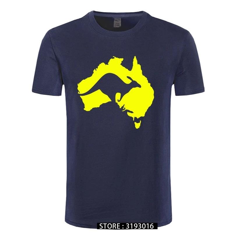 Cool Australia Map Kangaroo T Shirt Men Cotton Oneck Hip Hop Tops Harajuku Streetweaarr Australia Tshirt S