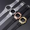 Replacement Transparent Resin Strap+PC Bezel for Small Cube Gold Bricks For  Casio G-Shock GMW-B5000 Watch Band
