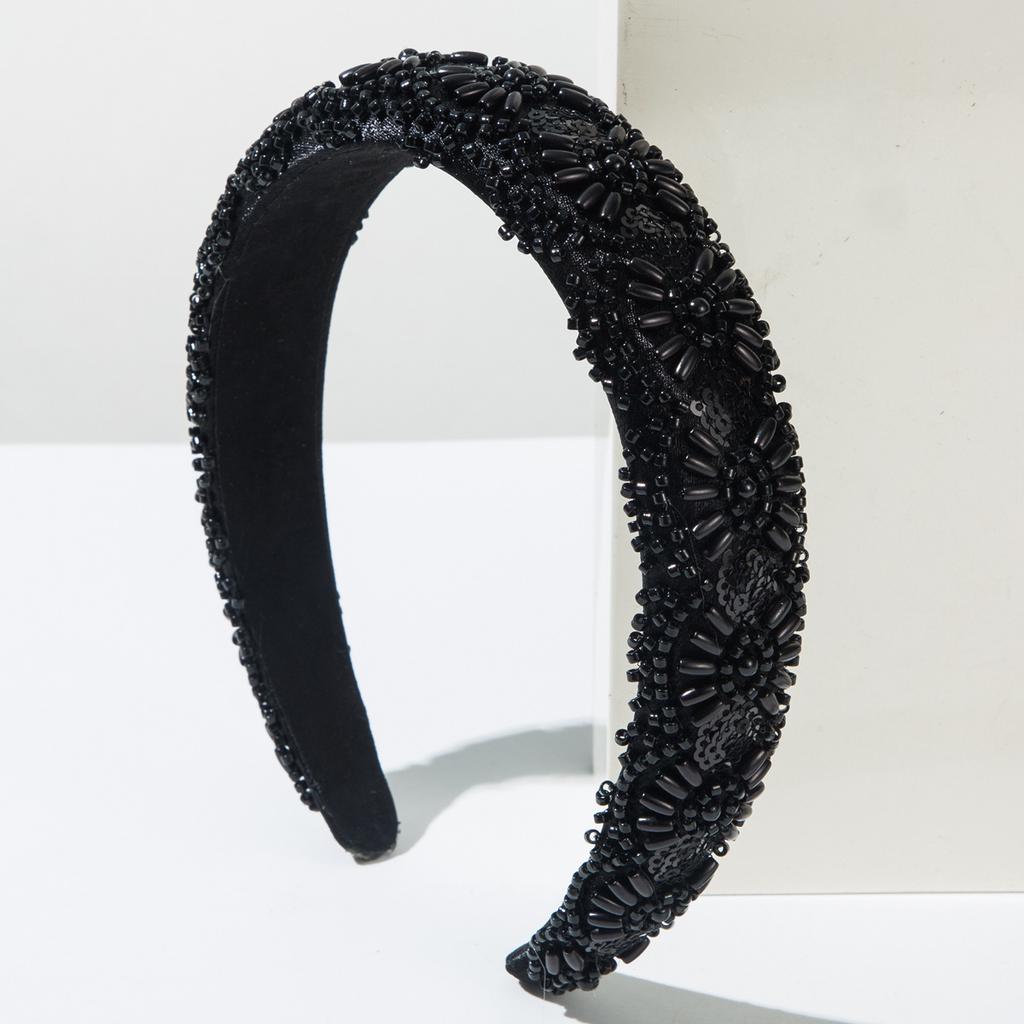New Minimalist Hairband Hand-sewn Sequins Elegant High-crown Headband Versatile for Women
