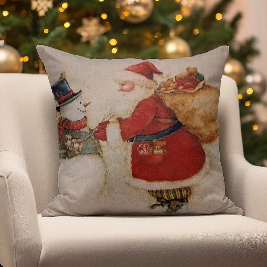 Home Decor Snowmen Christmas Decorative Pillow Suitable For Sofa Bedroom Car Pillow Cover Cushion Rectangular Back Cushion