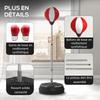 Punching Bag with Stand Boxing Bag Set with Adjustable Height, Red