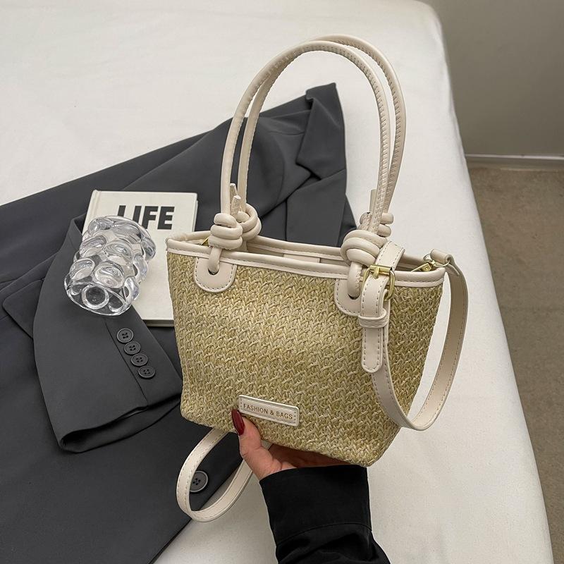 Dámská slaměná taška Commuter s velkou kapacitou, nová módní a všestranná taška přes rameno z roku 2024, oblíbená taška do podpaží