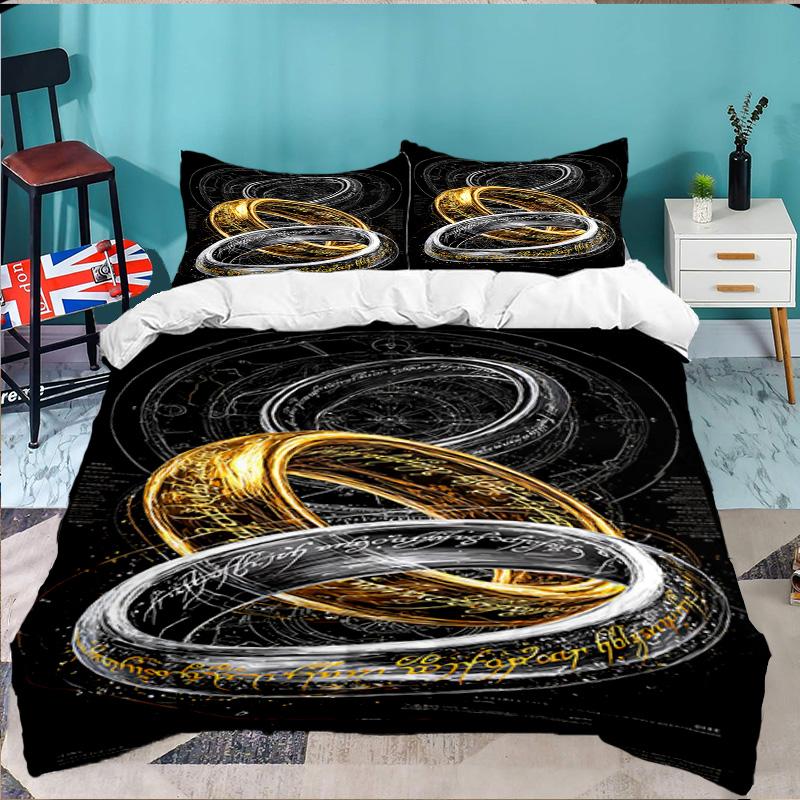 Journey Through Middle-earth 3pcs Bedding Set,Including 1pc Duvet Cover And 2pcs Pillowcases Perfect Gift for Christmas,Ideal for Bedroom, Dormitory