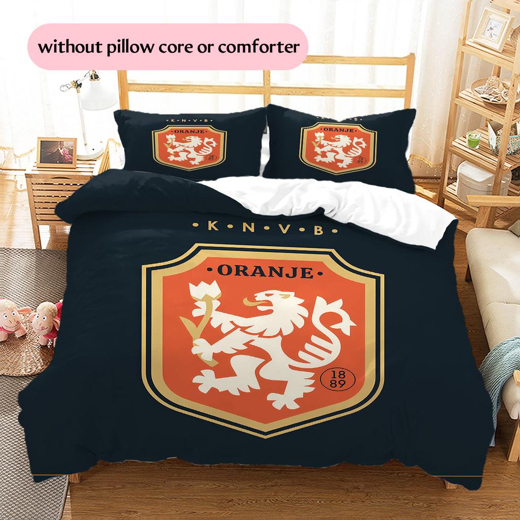 KNVB Muster Bettwäsche Bettdecke Set Heimdekoration Geschenk (1 Bettbezug + 2 Kissenbezüge (ohne Füllung))