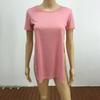 Women's Premium Quality Long T-shirt Round Neck Short Sleeve Split Tops Casual Dress
