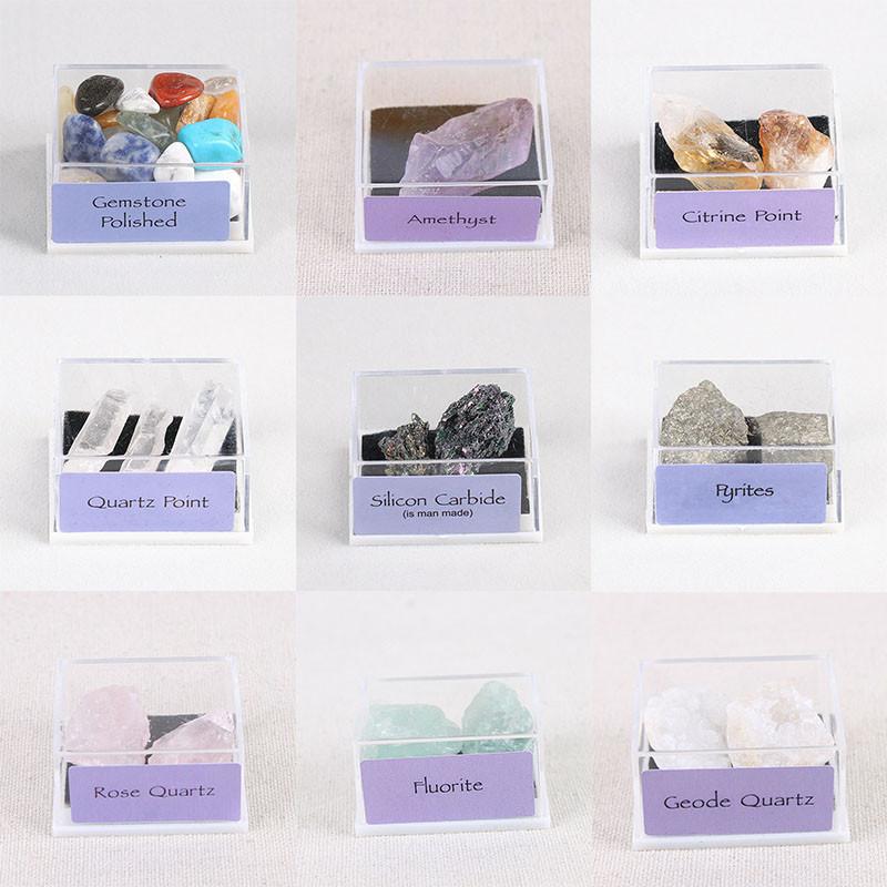 9box Mixed Natural Rough Stones Raw Rose Quartz Crystal Mineral Rocks Collection