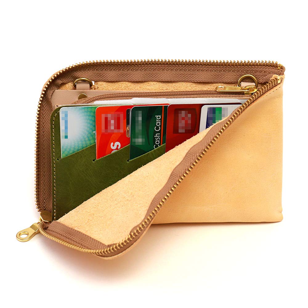 AGILITY Affa Card Folder 10 Pieces Inner Card Case Long Wallet Thin Horizontal Genuine Leather Yellow "Card Folder"