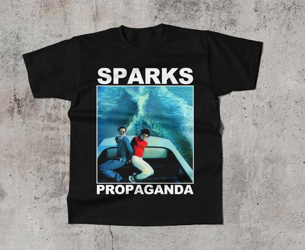 Vtg Sparks Band Propaganda Cotton Black T Shirt All Size For Men KN039 Unisex T-Shirt M