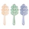 Leaf Long Handle Coarse Tooth Hair Washing Comb, Hollow Wet and Dry Silicone Hard Tooth Cleaning Comb Men's Head Massage Comb