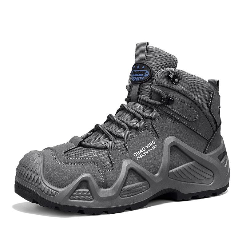 2024 Autumn New Men's Tooling Outdoor Peak Climbing Mountaineering Boots Thick-soled High-top Martin Boots Outdoor Trendy Men's Boots