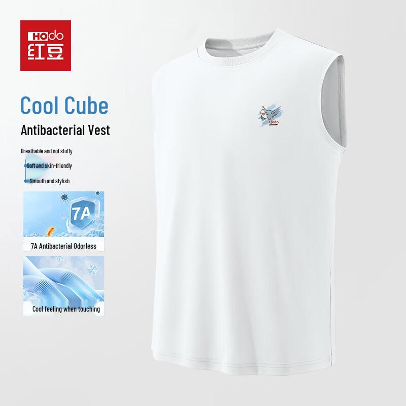 Hodo Men s 7A Antibacterial Ice Silk Vest T-Shirt L