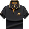 STORN Taglie Forti 5XL Cotone Manica Corta Business Casual T-shirt da Uomo Ricamo Uomo Tee