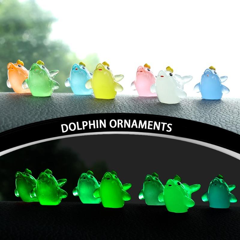 Auto Nachtleuchtendes Ornament Auto Mittelkonsole Cartoon Niedlich Leuchten Anhänger Mikro Landschaft Auto Innenraum DIY Dekorative Harz Ornament
