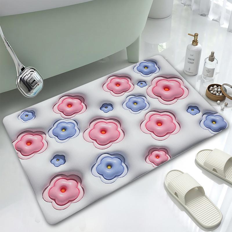 Thickened Absorbent Diatomaceous Mud Embossed Carpet Entry Door Mat Toilet Bathroom Kitchen Balcony Non-slip Mat