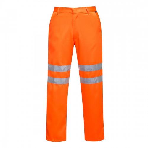 

Portwest Mens Polycotton Hi-Vis Safety Work Trousers S R помаранчевий