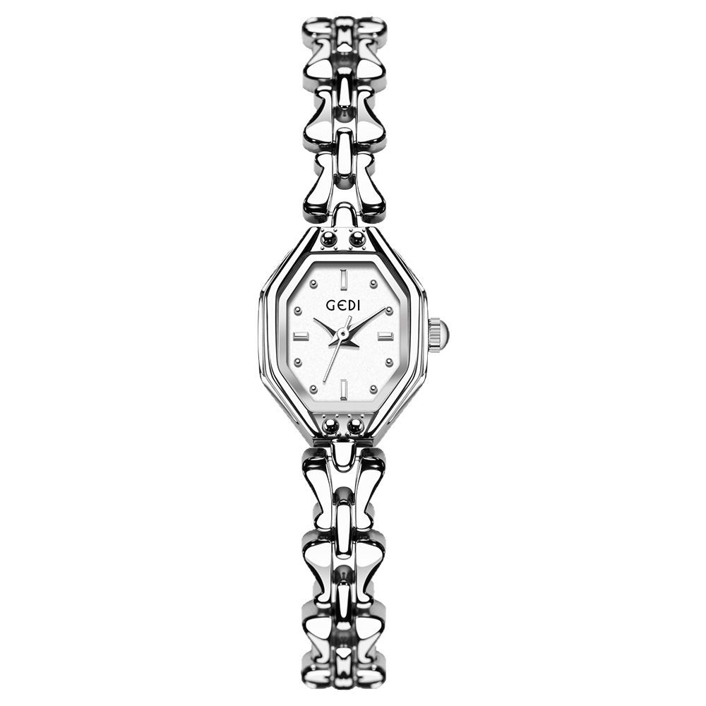 Small Exquisite Light Luxury Retro Bracelet Watch Niche High-End Sense Octagon Women'S Quartz Watch Zinc Alloy