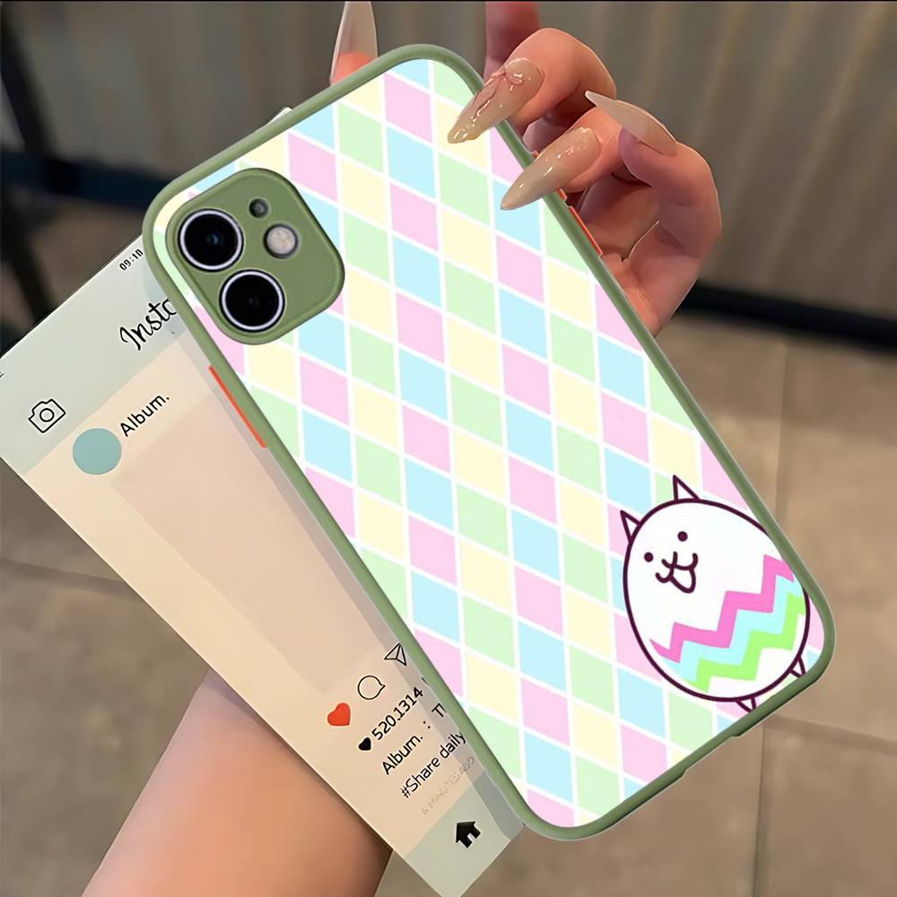 B-Battle Cats Anime Spiel Handyhülle Für IPhone 16e 16 15 14 13 12 11 Pro Max X XS Max Plus Matt Klar