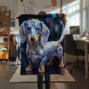 Blue Gemstone Puppy Kitten Print Flannel Blanket,High Quality Comfortable for All Seasons,Home Decor,Warmth and Comfort,Perfect for Christmas Gifts