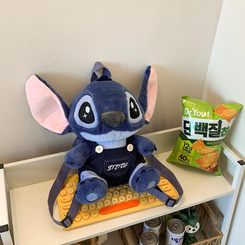 Kawaii Stitch Bag Plush Backpack Bagpack Double Shoulder Crossbody Bag Storage Pouch Plushie Anime Toy Gift for Girls
