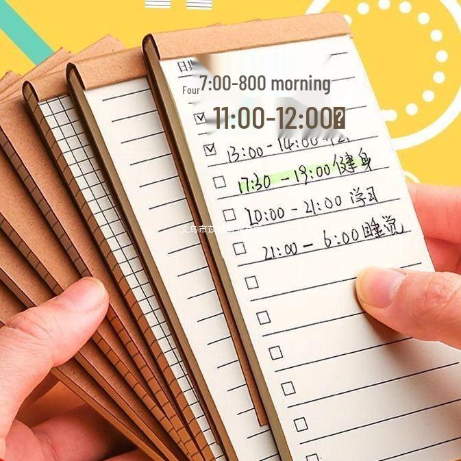 Kraft Paper Notepad: Small, Tearable Grid Notebook for Students & Work