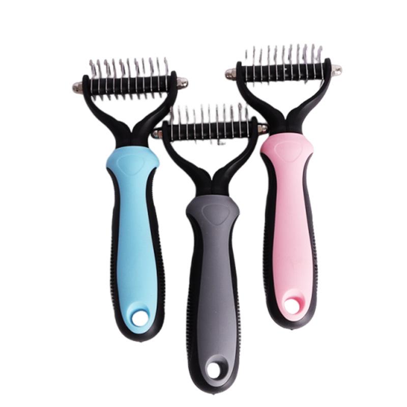 Pet Hair Removal Comb, Knot-open Thin Comb Brush, Double-sided Knot-open Comb, Dog Comb, Grooming and Shaving Cat and Dog Comb