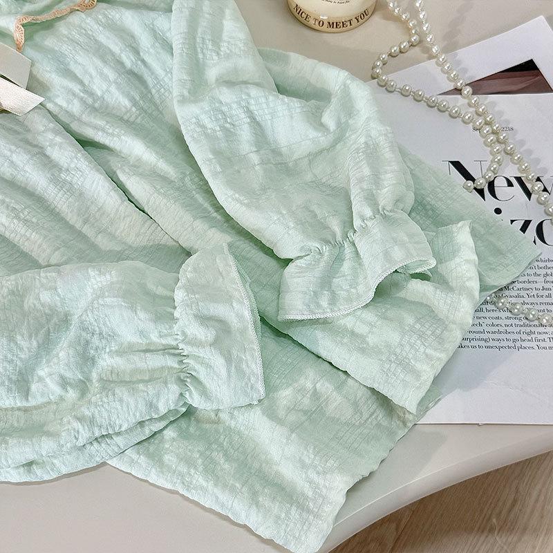 Damen Süße Wolkenbaumwolle Pyjama Set - Langarm & Hose für Frühling und Herbst