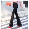 OL Office Workwear Summer High Waist Women's Split Up Capris Suit Pants for Women Skinny Flare Pants Woman Trousers Black