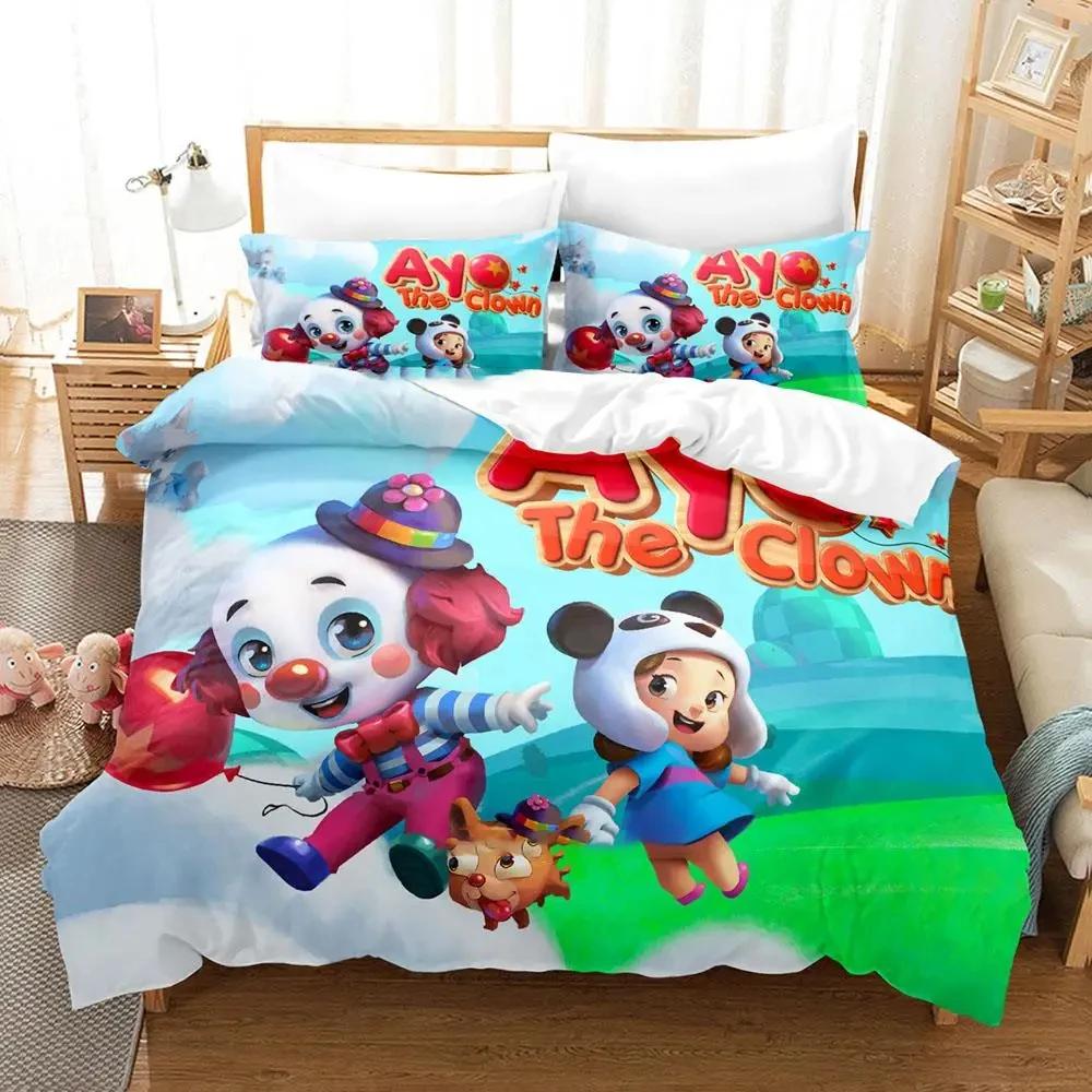 Cartoon Game Ayo The Clown Duvet Cover Bed Set Quilt Cover Pillowcase Comforter King Queen Size Boys Adult Bedding