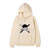 Anime One Piece Roronoa Zoro Hoodie, Pirate Logo Front Print Pullover Sweatshirt Long Sleeve Streetwear for Men Women