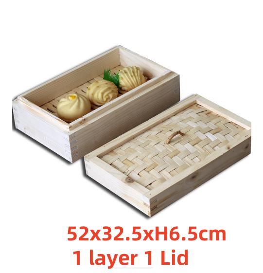 Bambus Holz Quadrat Rechteckig Kochdämpfer Brötchen Dicke Teigtaschen Dämpfer Topf Fisch Reis Gemüse Snack Korb Kochwerkzeuge