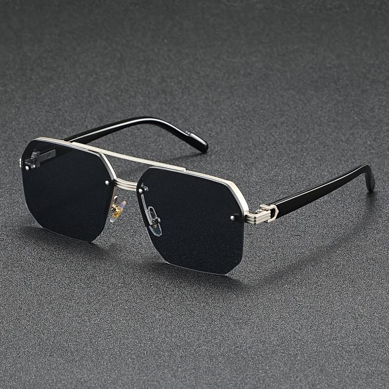 Men's Vintage-Style Fashion Fashion Sunglasses - Zinc Alloy Frame, PC Lenses, Ideal For Hiking, Casual Wear & Outdoor Adventures
