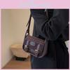 2024 Winter New Plaid Cloth Bag Fashion Casual Shoulder Bag Commuter Simple Crossbody Bag Retro Women's Bag Red Plaid Coffee